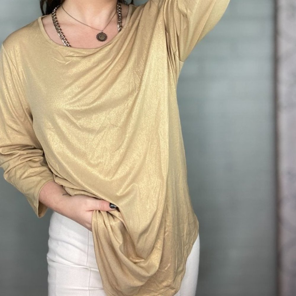 Chico's metallic gold top - Size 3